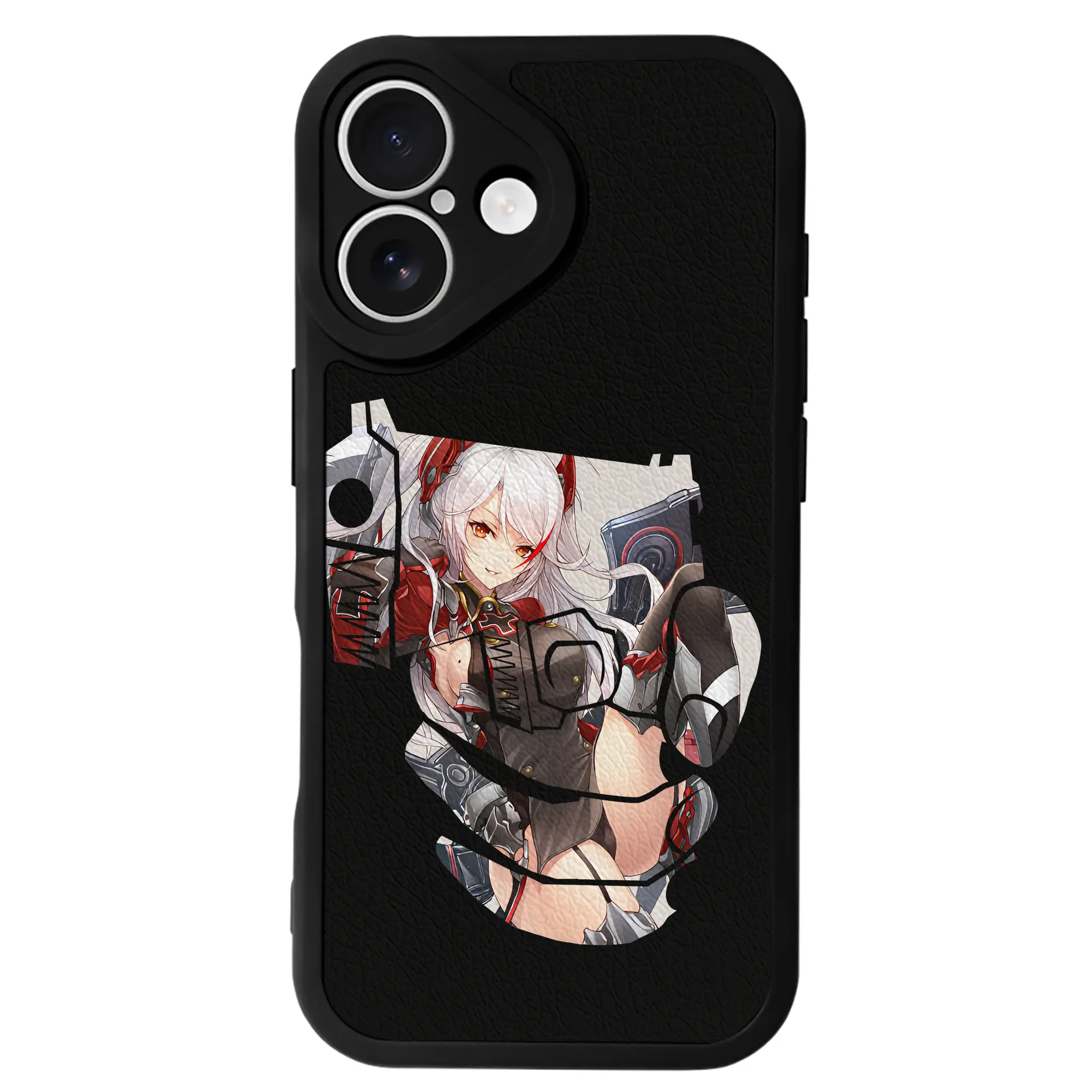 アズールレーン グッズ,プリンツ・オイゲン - IPhone 16シリーズ対応 ・ シリコンスマホケース ・ レザー調 ・ 高精度フィット ・ 耐衝撃 ・ ワイヤレス充電対応 ・ 精密カット